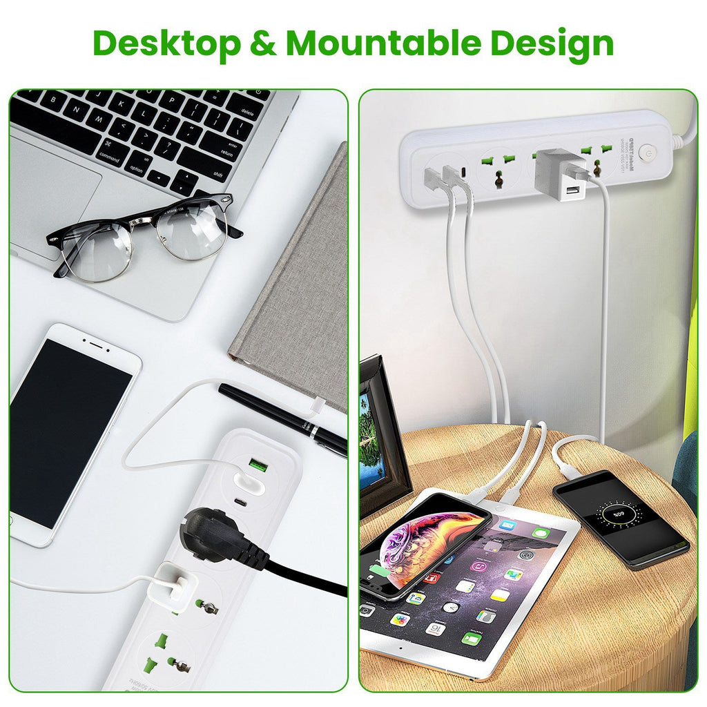 Power Strip with USB & Extension Cord