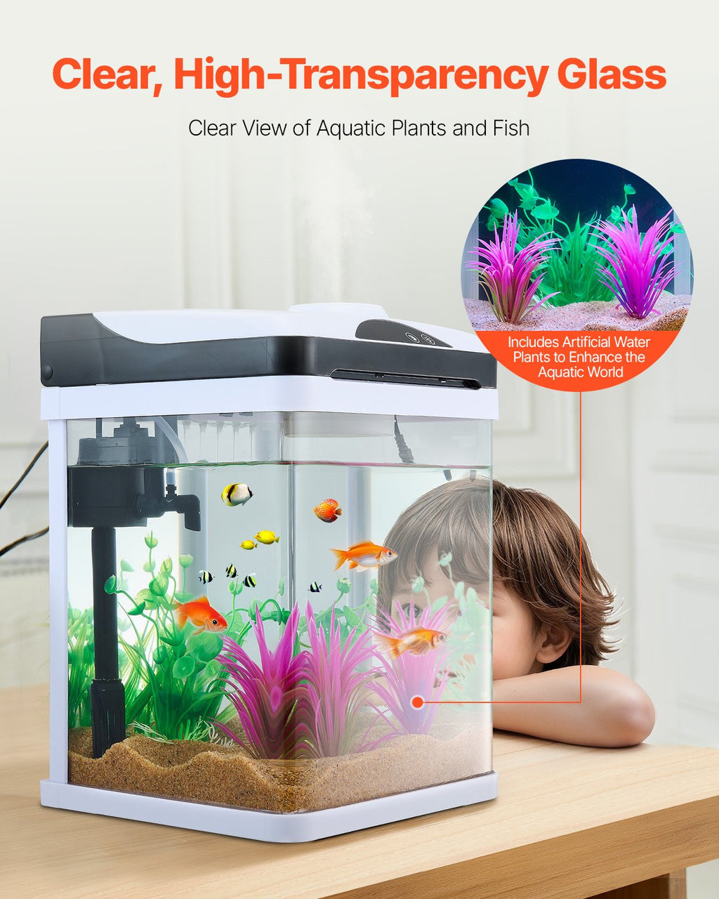 2 Gallon LED Smart Fish Tank Aquarium